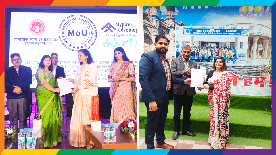 Prateeksha, Head of Supply at AA, at the MOU signing ceremony with the government of MP.