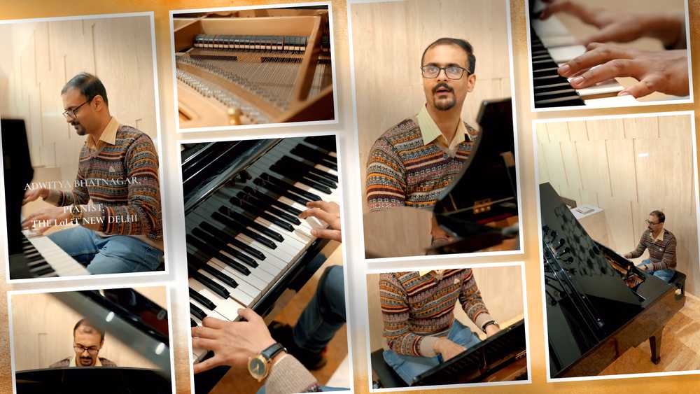 Adwitya on his Piano at The Lalit, Delhi.