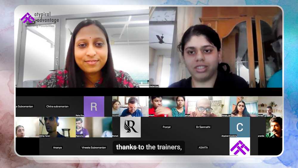 Neelambari attending her UiUx course virtually.