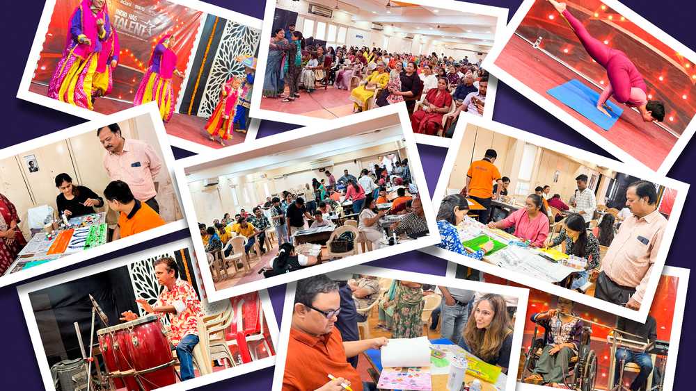 A collage of images from Adani's India Has Talent event in Ahmedabad. 