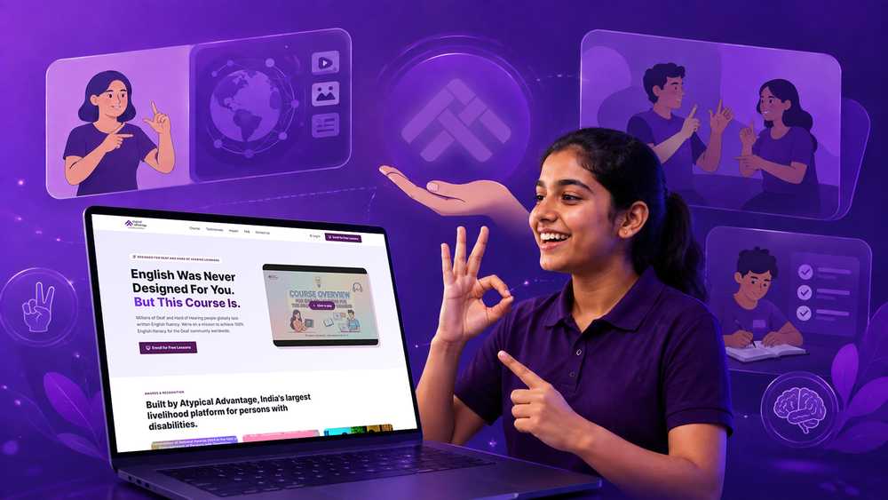 A student signing Okay in ISL.