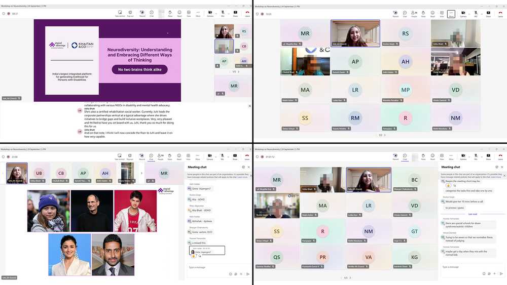 Screenshots from the Neurodiversity Session. 
