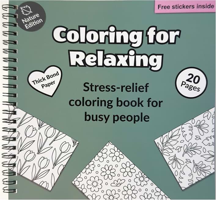Coloring for Relaxing - Nature Edition : Stress-relief premium quality easy coloring book for busy adults | Ages 3 to 70 | Premium 150GSM paper | Thick bond paper