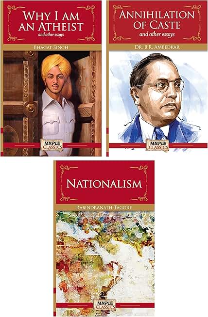 Best of Indian Independence (Set of 3 Books) - Why I am an Atheist, Annihilation of Caste and Nationalism - Bhagat Singh, BR Ambedkar, Rabindranath Tagore