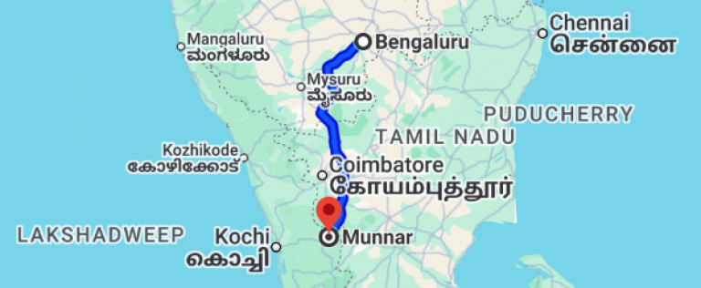 Bangalore To Munnar Taxi @6599