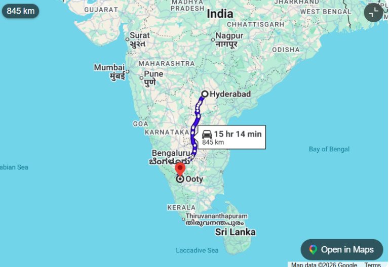 hyderabad-to-ooty-taxi-service