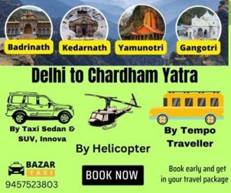 Delhi to Chardham Yatra Taxi Tour Packages