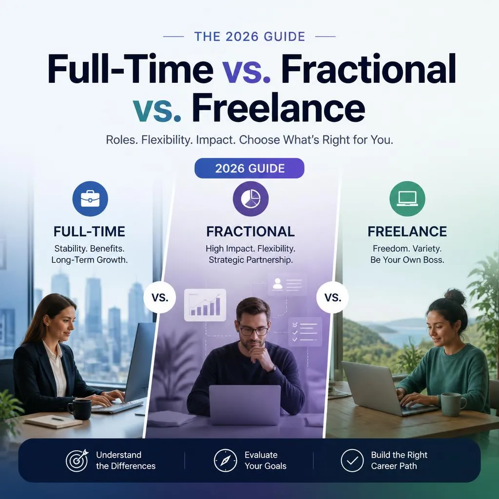Cost comparison chart: full-time employee vs fractional executive vs freelancer 2026