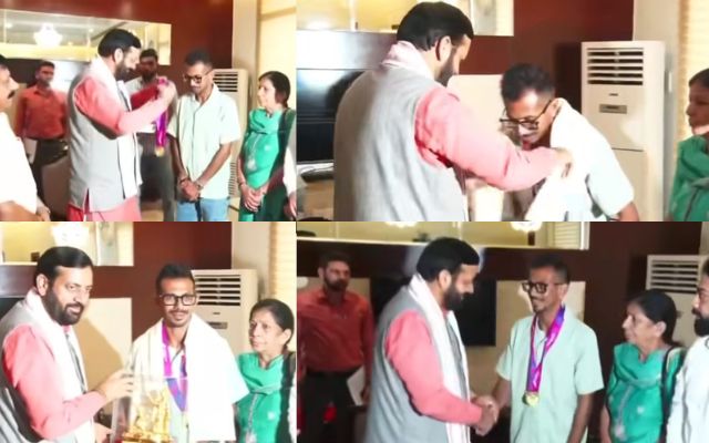 अब हरियाणा के CM ने किया Yuzvendra Chahal का सम्मान, स्पिनर का पूरा परिवार रहा मौजूद