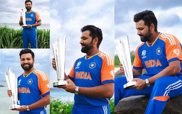टी20 वर्ल्ड कप ट्रॉफी का साथ नहीं छोड़ रहे हैं कप्तान Rohit, अब कराया खास फोटोशूट