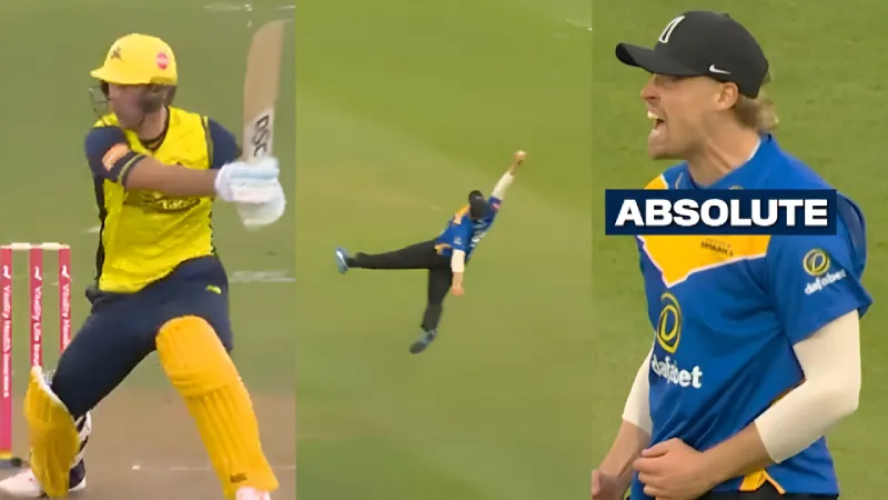 [Watch] T20 Blast 2025 Harrison Ward’s one-handed screamer dismisses Chris Lynn
