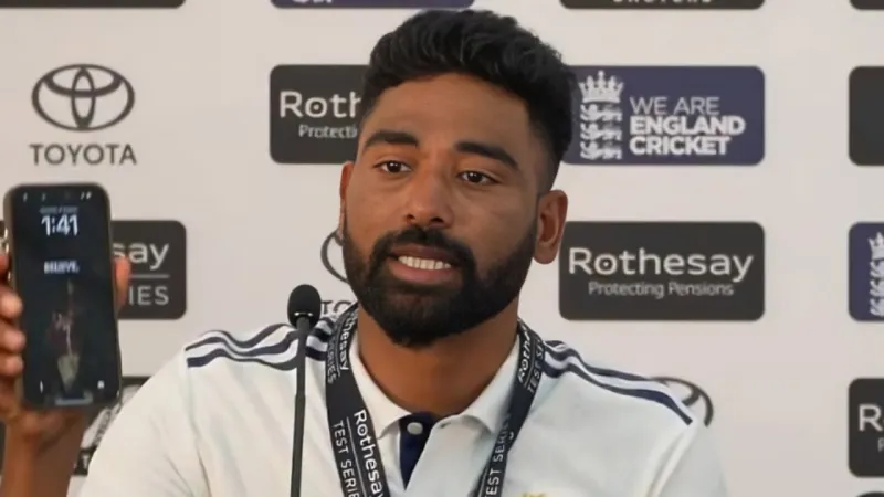 ENG vs IND 2025 Mohammed Siraj flaunts ‘Believe’ wallpaper during press conference