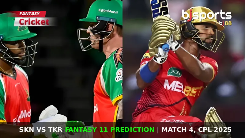 SKN vs TKR Dream11 Prediction, Match 4, Fantasy Cricket Tips, Playing XI, Pitch Report & Injury Updates for Caribbean Premier League 2025