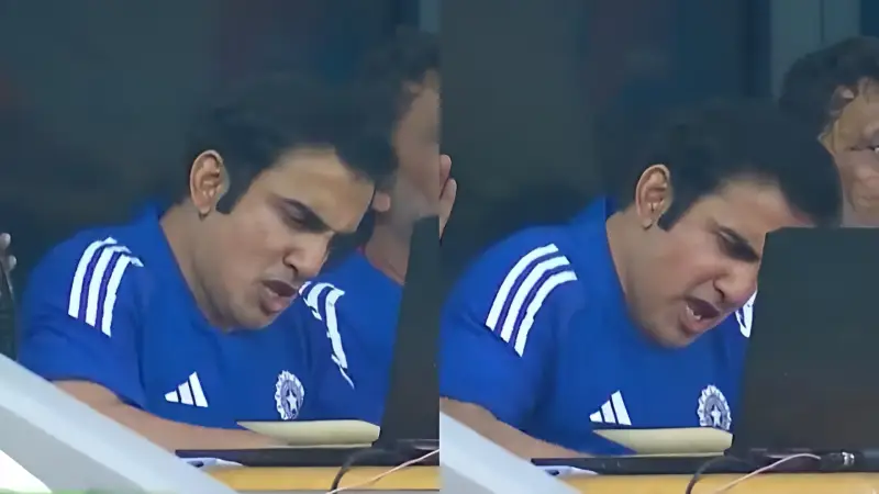 [Watch] Asia Cup 2025 Gautam Gambhir animatedly bangs table in joy as Tilak Varma whacks Haris Rauf for six