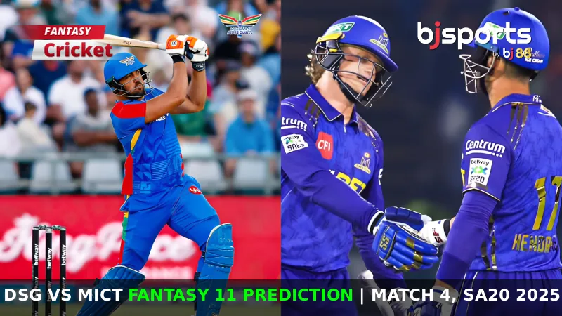 DSG vs MICT Dream11 Prediction, Match 4, SA20 Fantasy Cricket Tips, Playing XI, Pitch Report & Injury Updates