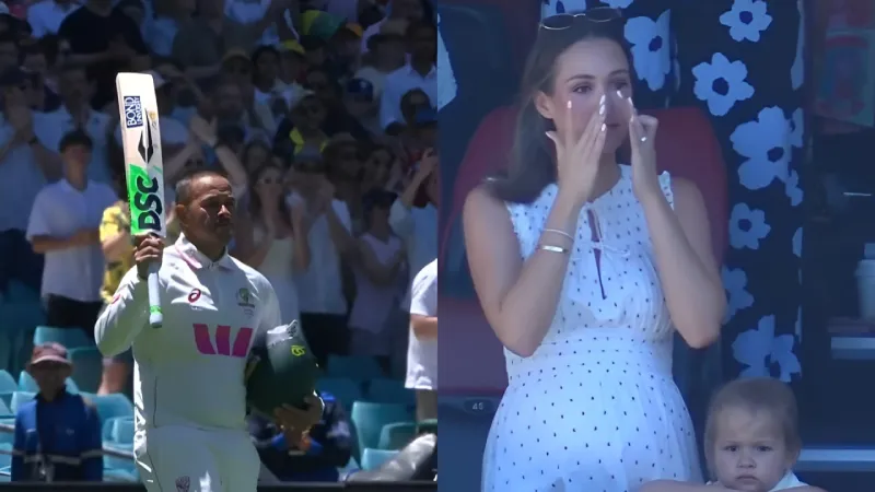 [WATCH] Ashes 2025-26 Usman Khawaja’s wife tears up as cricketer walks back for final time in international cricket