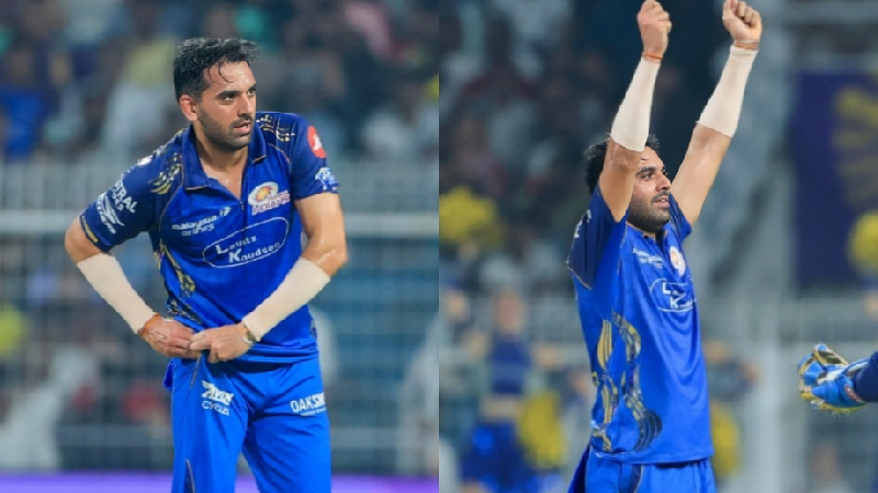 IPL 2026, Video of the Day Deepak Chahar cheats for his chit celebration after wicket in KKR vs MI clash