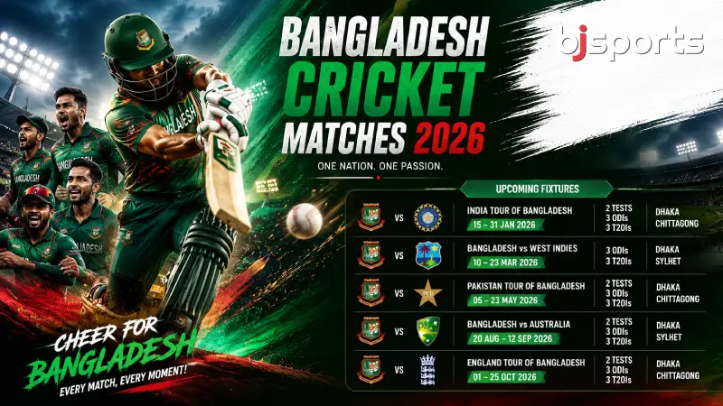 Bangladesh Cricket Match 2026: Upcoming Match Schedules, Key Dates & Where to Watch Live
