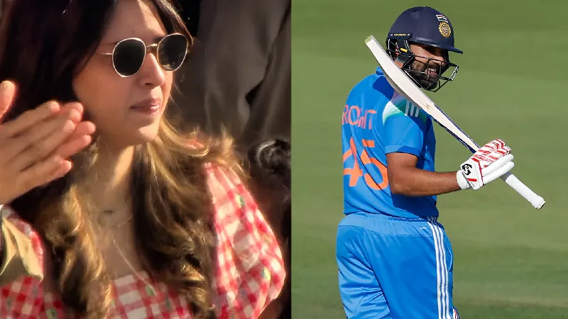 [WATCH] Teary-eyed Ritika Sajdeh reacts after Rohit Sharma's historic Lord's century