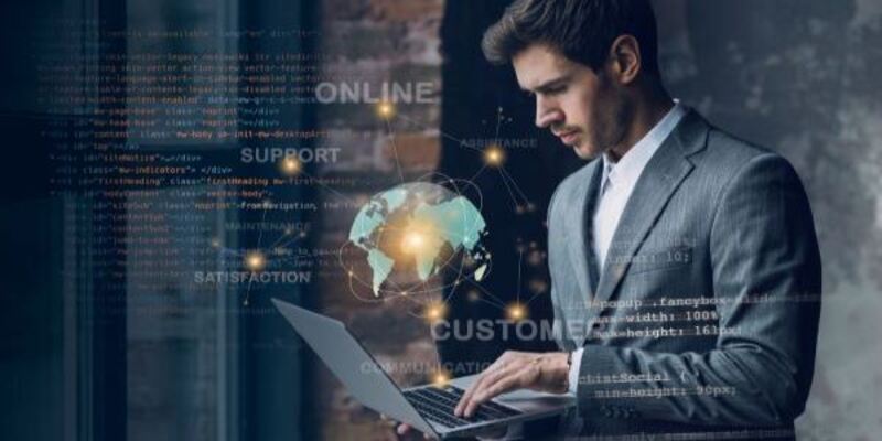 Html and css collage concept with person