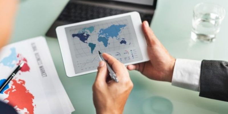 Business people working on data project