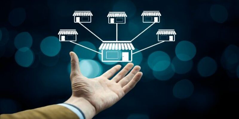 Franchise business marketing system concept