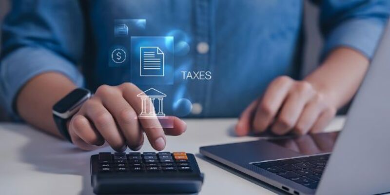 Financial management and tax calculation with digital interface