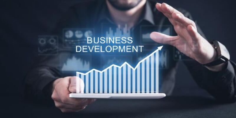 Business development concept with a growth graph strategy growth
