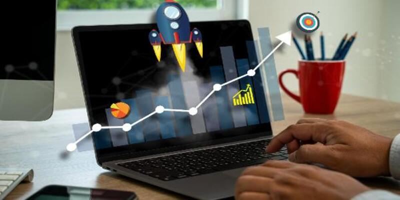 Businessman corporate development financial to success graph marketing sale analysis