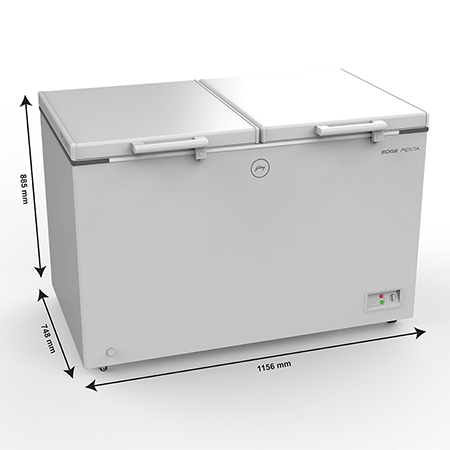 Godrej Edge Penta Hard Top 325 Ltr range double door convertible chest Freezer - DH EPenta 325C 31 CMFH2LM Rw