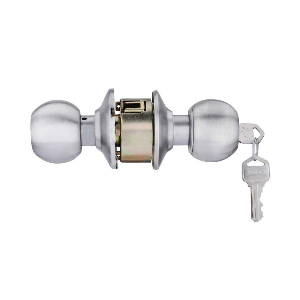 Godrej Cylindrical Lock | Premium Range | For bedroom doors, for Home and Office,| Left Right Handed and Inside Outside Opening 60mm Backset | Stain Steel Finish | 3 keys | 5 Year Warranty