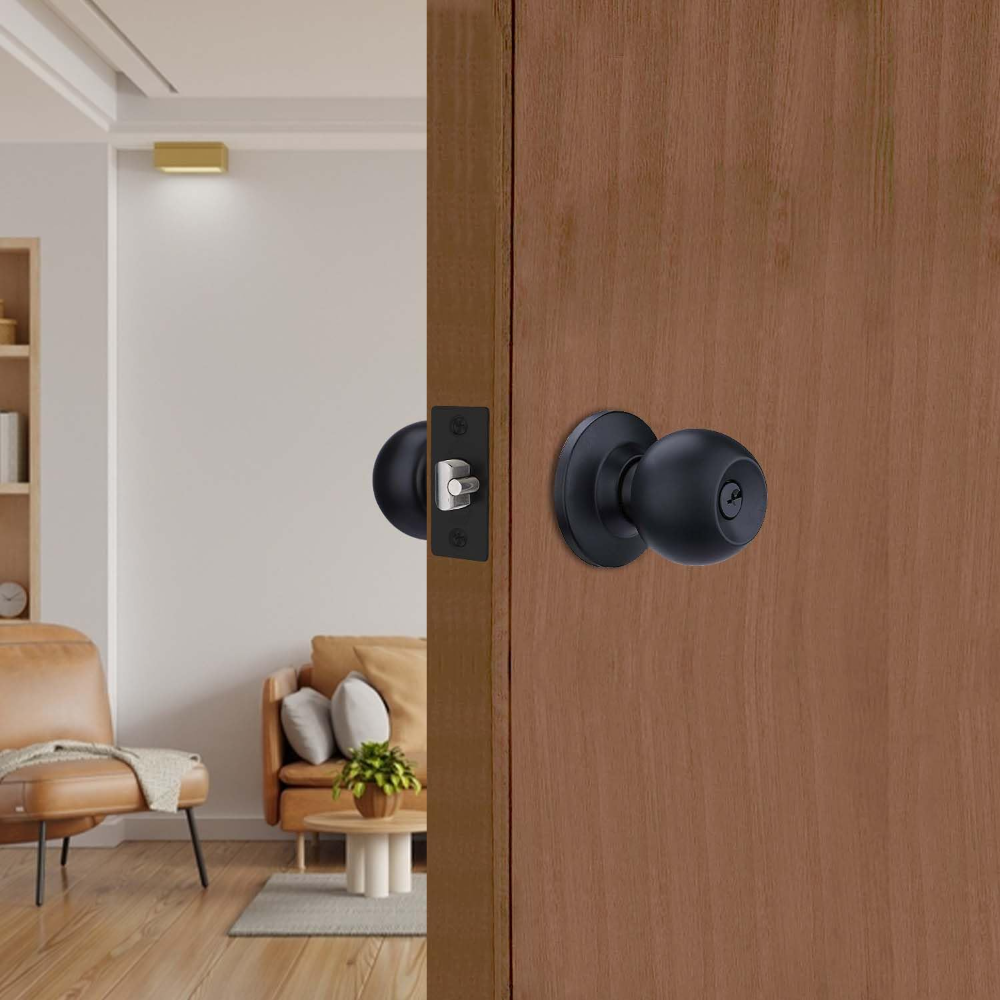 Godrej Cylinder Lock | Single Panel Door Lock | Suitable for Bedroom Doors and Inter-Connected Doors for Commercial Space | Keyped | Matte Black Finish | Door Thickness 32mm to 45mm | 5 Years Warranty