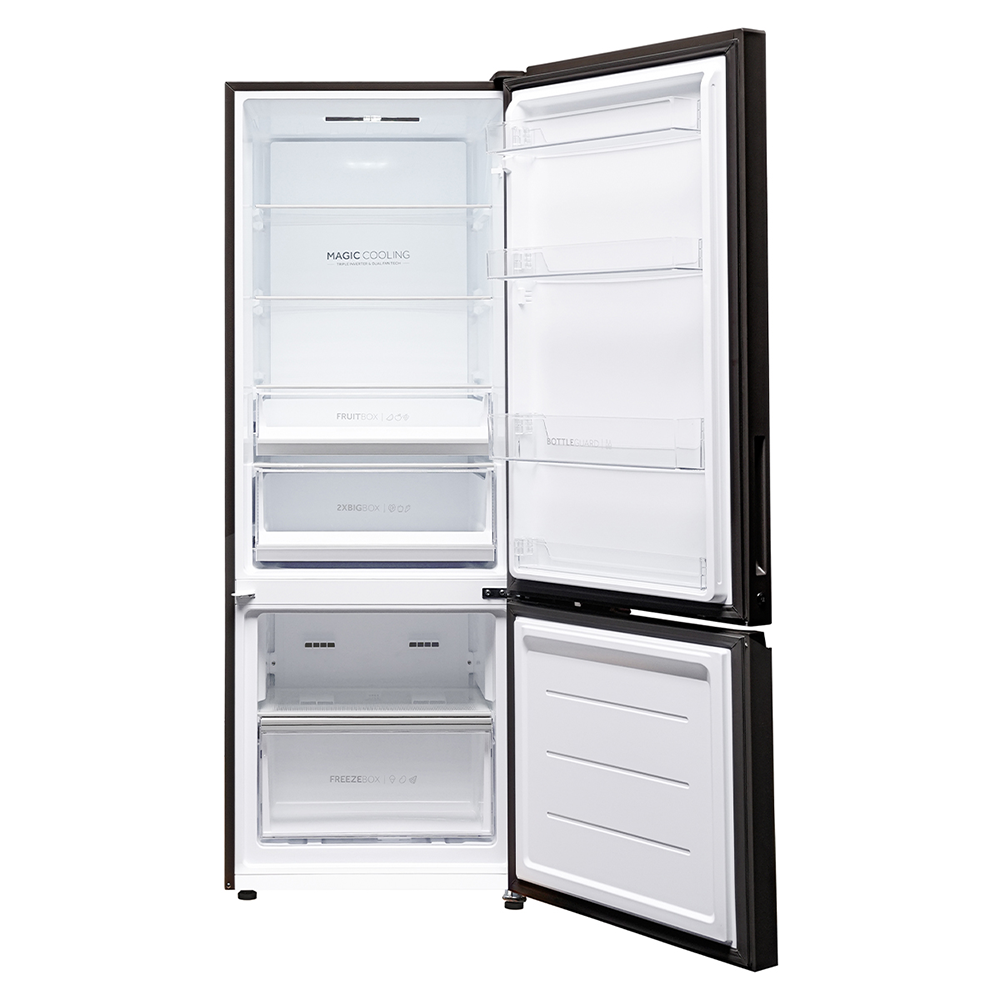 Haier 355L  2 Star  Beige Glass Bottom Mount Refrigerator