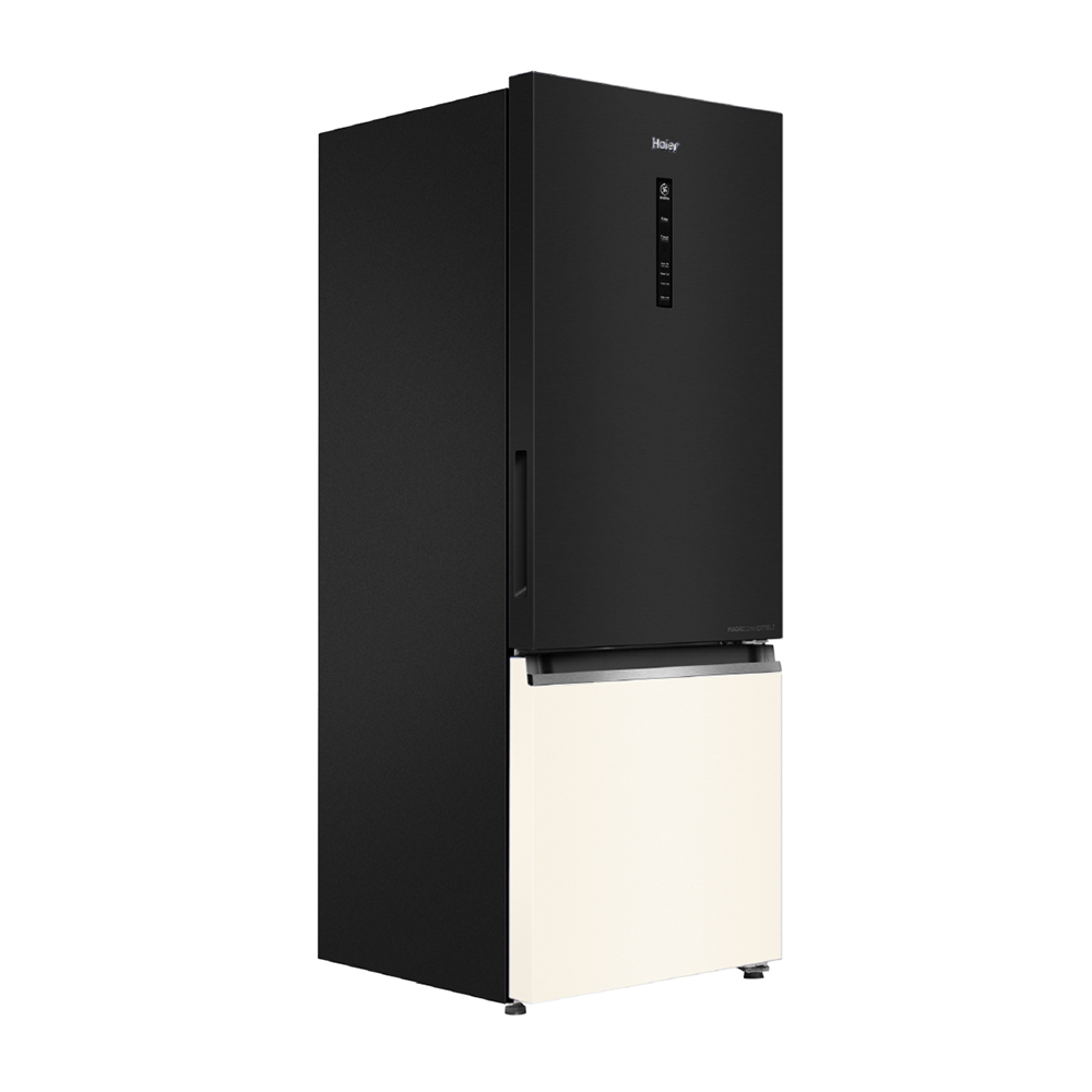 Haier 325 L 2 Star Black white Glass  Bottom Mount Refrigerator