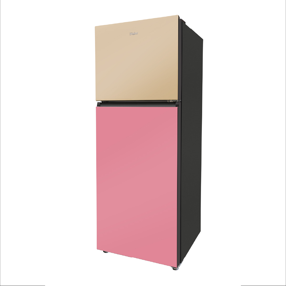 Haier 328L 2 Star Cream Pink  Glass Double Door Refrigerator