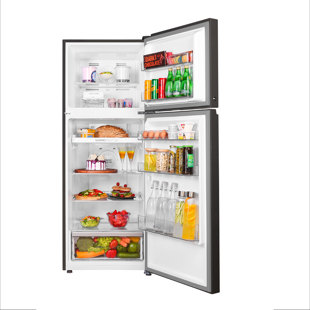 Haier 328L 2 Star Yello Grey Glass Glass Double Door Refrigerator