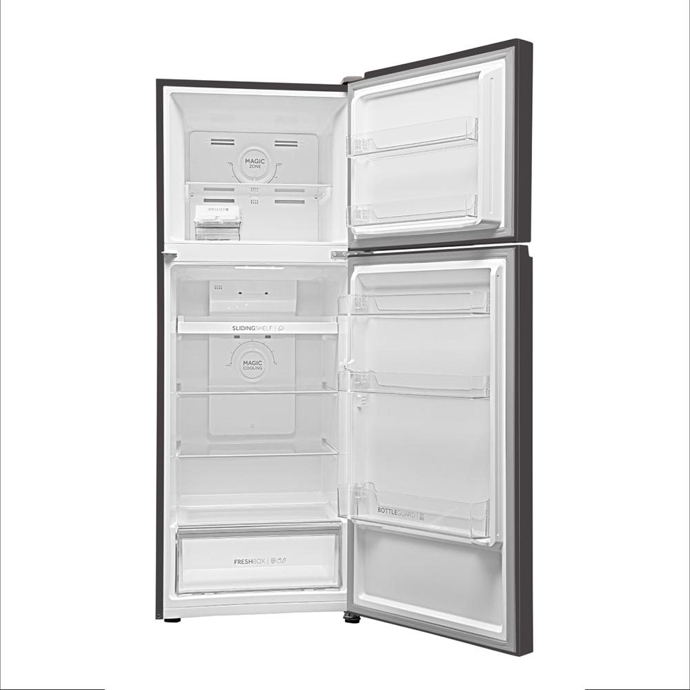 Haier 328L 2 Star Yello Grey Glass Glass Double Door Refrigerator