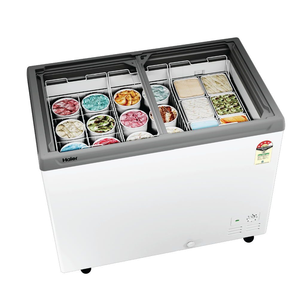 Haier 425L Glass Top Deep Freezer| 2026 STAR Rating (White)