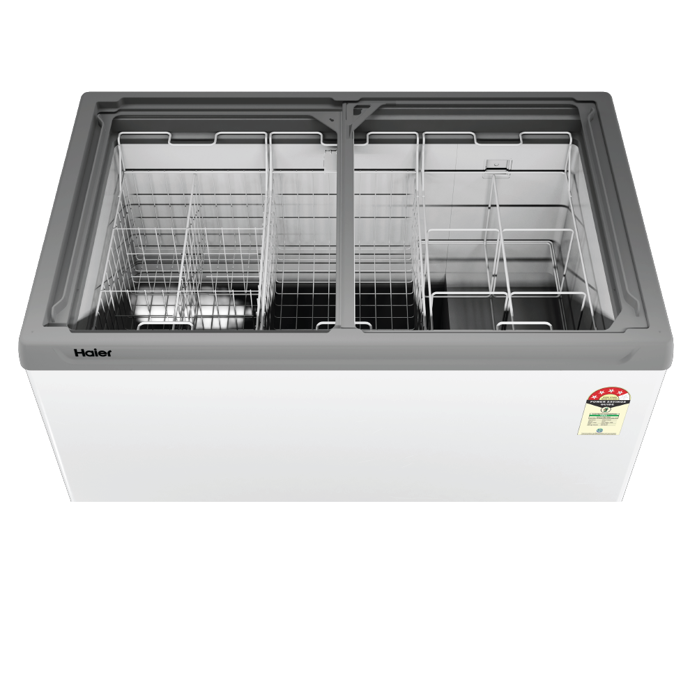 Haier 425L Glass Top Deep Freezer| 2026 STAR Rating (White)