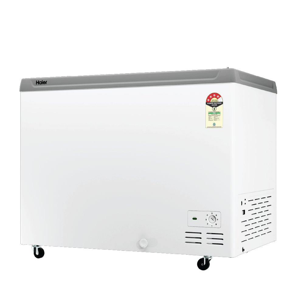 Haier 425L Glass Top Deep Freezer With LED| 2026 STAR Rating (White)