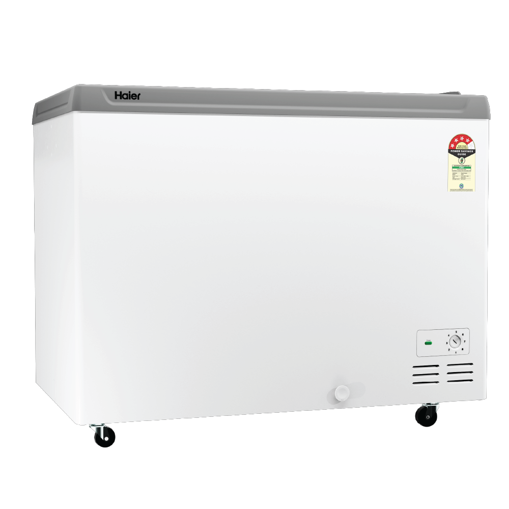 Haier 425L Glass Top Deep Freezer With LED| 2026 STAR Rating (White)