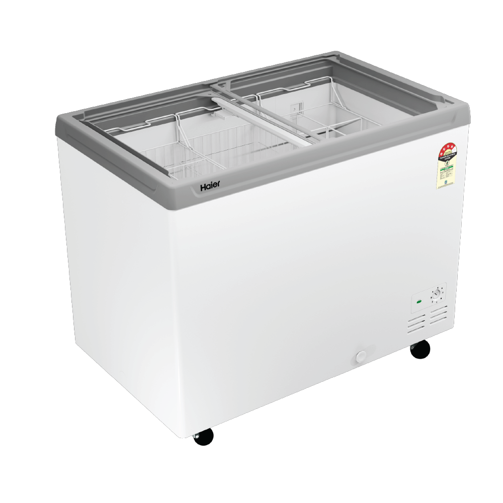Haier 425L Glass Top Deep Freezer With LED| 2026 STAR Rating (White)