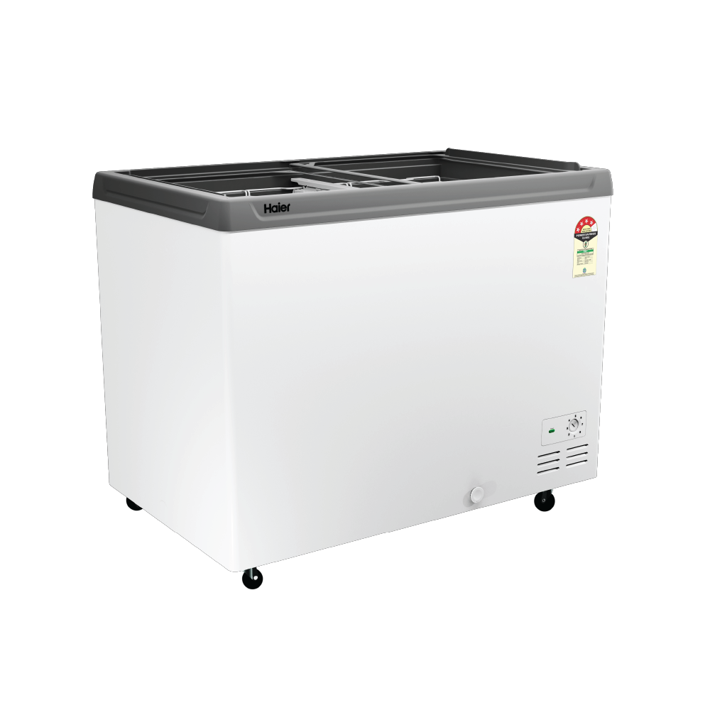 Haier 425L Glass Top Deep Freezer With LED| 2026 STAR Rating (White)