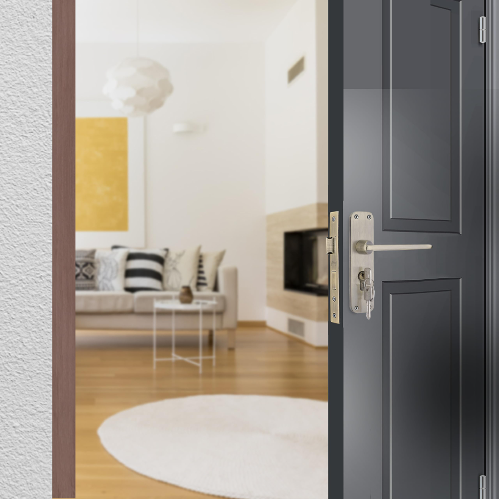 Godrej Mortise Lock | BM 10 Handle Lock Set | 200 mm Lockbody | Europrofile Cylinder 60mm Knob from Inside | for Home and Office | Antique Brass Finish | 3Keys | Double Throw Deadbolt | 5year Warranty | 5536