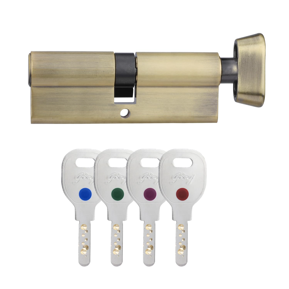 Godrej Europrofile Ulturo XLplus  for Main Doors and  interconnecting Doors | 1CK 80mm | Antique Brass Finish | Door Thickness Upto 50mm | 4 Keys | 5 Years | 5132