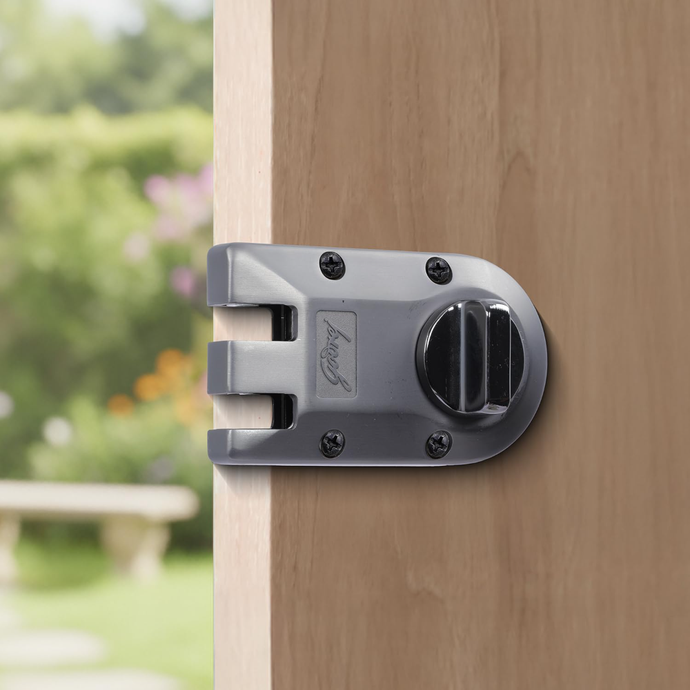 Godrej Rim Lock | Vertibolt Ultra Lock for Wooden Main Door | 1CK Deadbolt | 14 Pin Cylinder | for Inside Opening or Double Door or Sliding Door | 4 Keys | 5Yr Warranty | Manual Locking | Matte Black Nickel | 6048