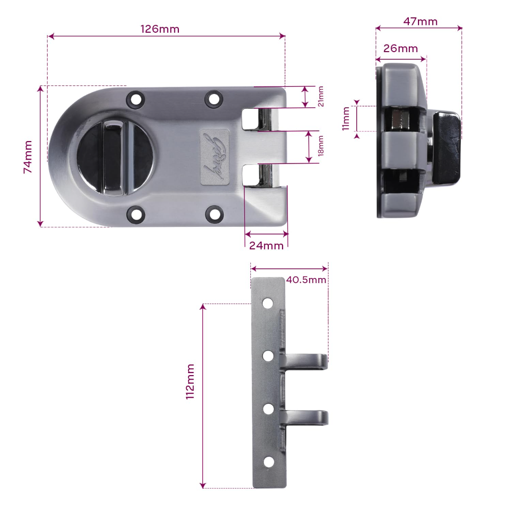Godrej Rim Lock | Vertibolt Ultra Lock for Wooden Main Door | 1CK Deadbolt | 14 Pin Cylinder | for Inside Opening or Double Door or Sliding Door | 4 Keys | 5Yr Warranty | Manual Locking | Matte Black Nickel | 6048