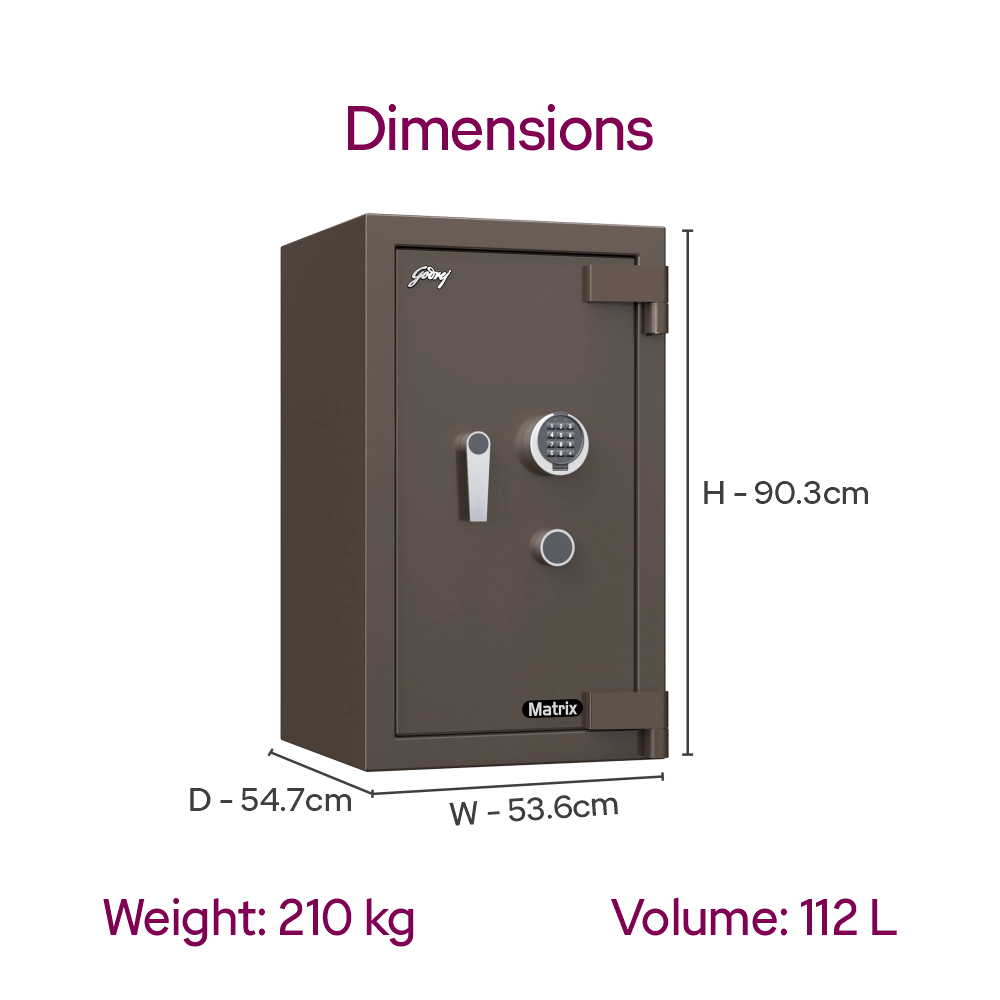 Godrej Matrix 3016 (94L) V6 EL+KL Coffee Brown 