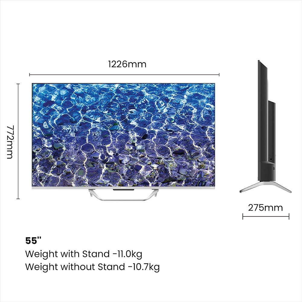Haier S80 Series 139cm (55) 4K Ultra HD QLED Smart LED Google TV H55S80FUX (Black)