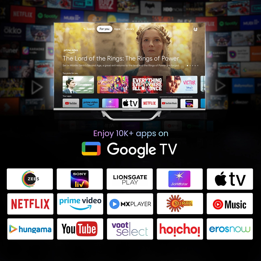 Haier S80 Series 165cm (65) 4K Ultra HD QLED Smart LED Google TV H65S80FUX (Black)